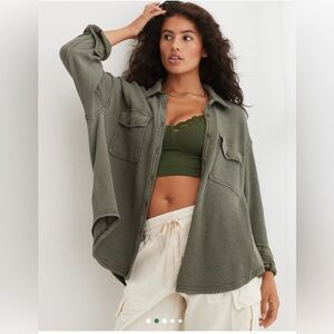 Aerie LumberJane waffle shirt